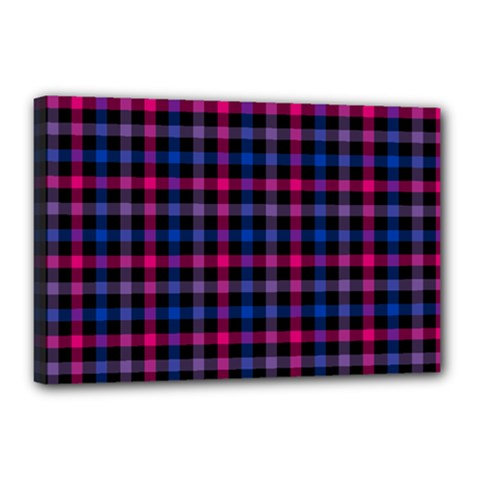 Bisexual Pride Checkered Plaid Canvas 18  X 12  (stretched) by VernenInk