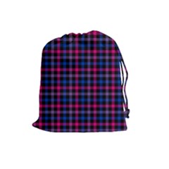 Bisexual Pride Checkered Plaid Drawstring Pouch (large) by VernenInk