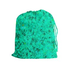 Aqua Marine Glittery Sequins Drawstring Pouch (xl) by essentialimage
