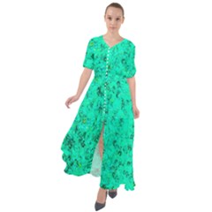 Aqua Marine Glittery Sequins Waist Tie Boho Maxi Dress by essentialimage