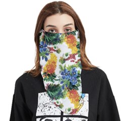 Flowers Pattern Face Covering Bandana (triangle) by goljakoff