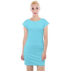 Arctic Blue & Black -  Cap Sleeve Bodycon Dress by FashionLane