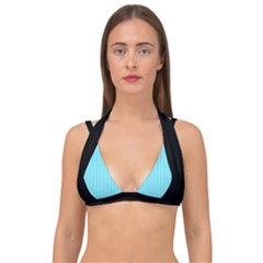 Arctic Blue & Black -  Double Strap Halter Bikini Top by FashionLane