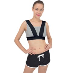 Silver Cloud Grey & Black - V-back Sports Bra by FashionLane