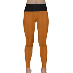 Alloy Orange & Black - Lightweight Velour Classic Yoga Leggings by FashionLane