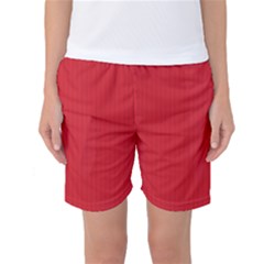 Amaranth Red & Black - Women s Basketball Shorts by FashionLane