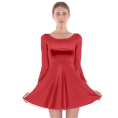 Amaranth Red & Black - Long Sleeve Skater Dress by FashionLane