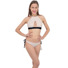 Antique White & Black - Cross Front Halter Bikini Set by FashionLane