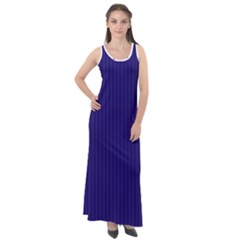 Berry Blue & White - Sleeveless Velour Maxi Dress by FashionLane