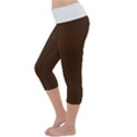 Brunette Brown & White -  Lightweight Velour Capri Yoga Leggings View2