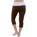 Brunette Brown & White -  Lightweight Velour Capri Yoga Leggings View4