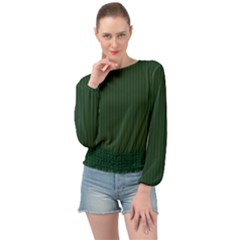 Eden Green & White - Banded Bottom Chiffon Top by FashionLane