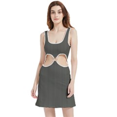 Beluga Grey & White - Velvet Cutout Dress by FashionLane