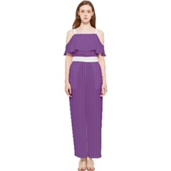 Eminence Purple & White - Draped Sleeveless Chiffon Jumpsuit by FashionLane