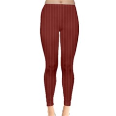 Berry Red & White - Leggings  by FashionLane