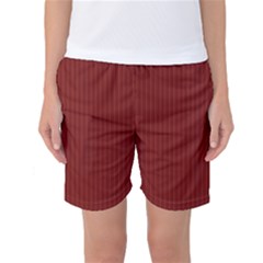 Berry Red & White - Women s Basketball Shorts by FashionLane