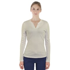 Creamy Yellow & Black - V-neck Long Sleeve Top by FashionLane