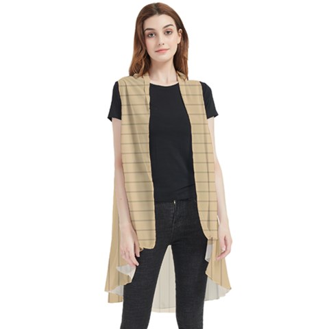 Soybean Orange & Black - Sleeveless Chiffon Waistcoat Shirt by FashionLane
