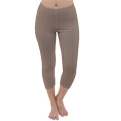 Beaver Brown & Black - Capri Winter Leggings  by FashionLane