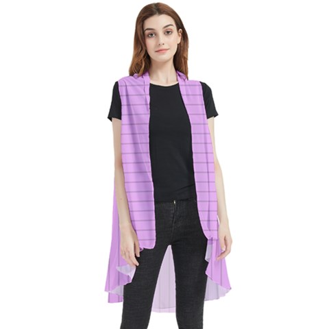 Blossom Pink & Black - Sleeveless Chiffon Waistcoat Shirt by FashionLane