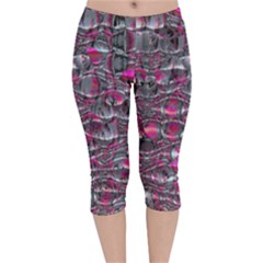 Robot Tastebuds Velvet Capri Leggings  by MRNStudios