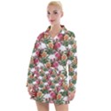Flowers pattern Women s Long Sleeve Casual Dress View1