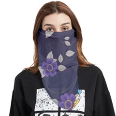 Purple Flowers Face Covering Bandana (triangle) by goljakoff