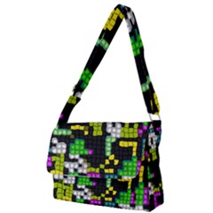 Drawn Squares                                                     Full Print Messenger Bag by LalyLauraFLM