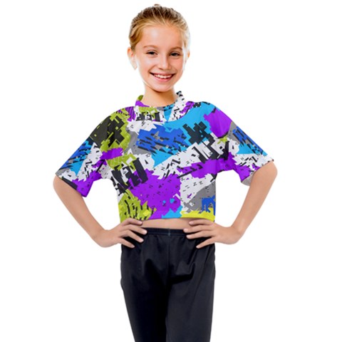 Shaky Shapes                                                        Kids Mock Neck Tee by LalyLauraFLM