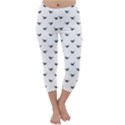Birds Flying Motif Silhouette Print Pattern Capri Winter Leggings  View1