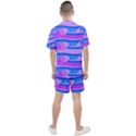 Fish Texture Blue Violet Module Men s Mesh Tee and Shorts Set View2