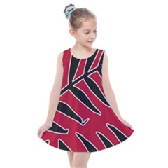 Leaves Silhouette Tropical Style Print Kids  Summer Dress by dflcprintsclothing