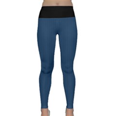 Aegean Blue - Lightweight Velour Classic Yoga Leggings by FashionLane