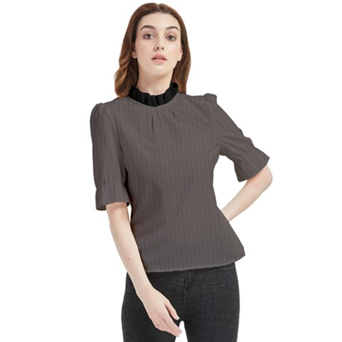 Ash Grey - Frill Neck Blouse by FashionLane