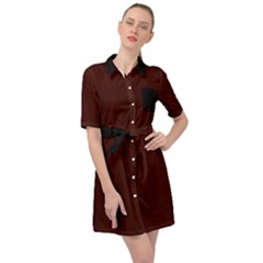 Bean Black - Belted Shirt Dress by FashionLane