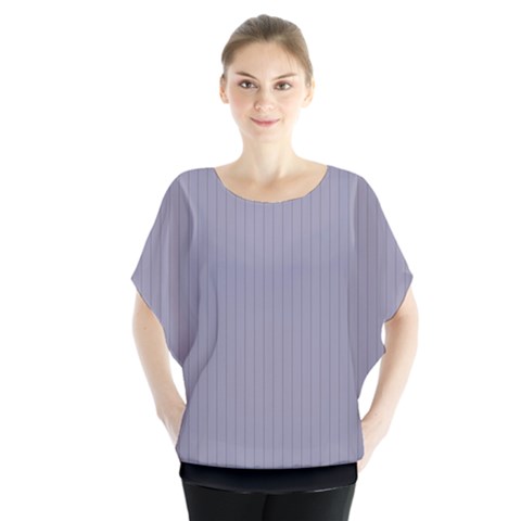 Coin Grey - Batwing Chiffon Blouse by FashionLane