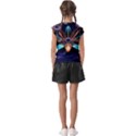 Fractal Flower Kids  Raglan Cap Sleeve Tee View2