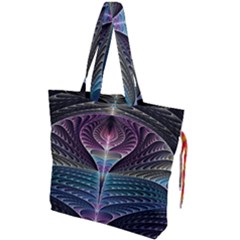 Fractal Design Drawstring Tote Bag by Sparkle