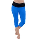 Azure Blue - Lightweight Velour Capri Yoga Leggings View1