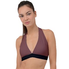 Bole Brown - Halter Plunge Bikini Top by FashionLane