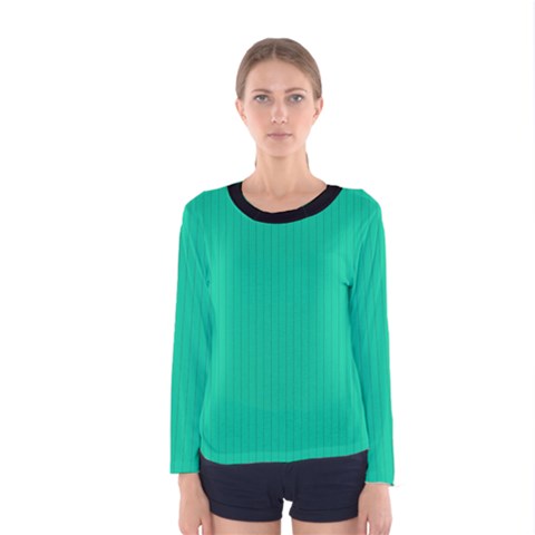 Caribbean Green - Women s Long Sleeve Tee by FashionLane
