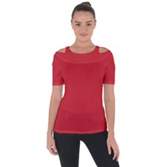 Flame Scarlet - Shoulder Cut Out Short Sleeve Top by FashionLane