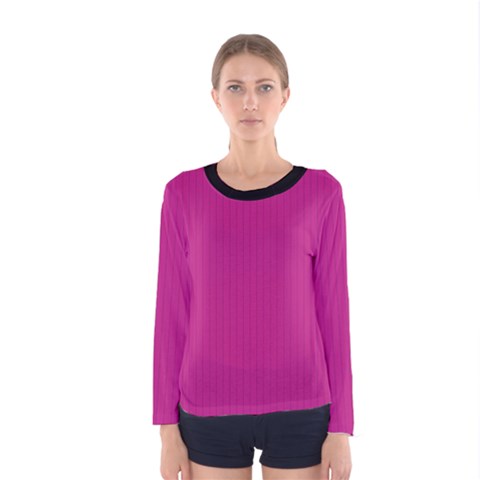 Dark Carnation Pink - Women s Long Sleeve Tee by FashionLane