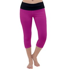 Dark Carnation Pink - Capri Yoga Leggings by FashionLane