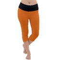 Carrot Orange - Lightweight Velour Capri Yoga Leggings View1