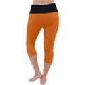 Carrot Orange - Lightweight Velour Capri Yoga Leggings View4