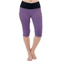 Chinese Violet - Lightweight Velour Cropped Yoga Leggings View1