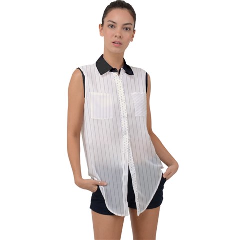 Alabaster - Sleeveless Chiffon Button Shirt by FashionLane