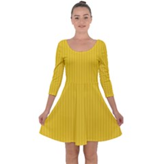 Just Yellow - Quarter Sleeve Skater Dress by FashionLane