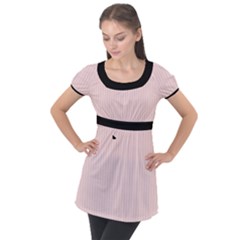 Pale Pink - Puff Sleeve Tunic Top by FashionLane